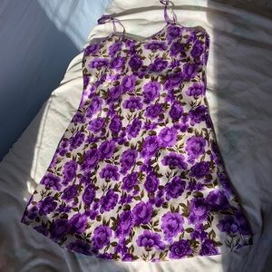 Floral silky slip dress